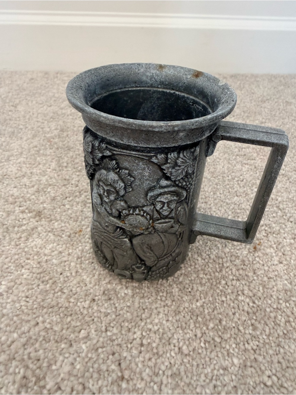 Vintage Pewter Mini Beer Stein w/ Handle castle ware